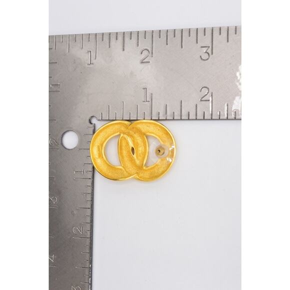 Givenchy Vintage Earrings Brushed Gold Linked Statement Runway Signed 1980s BinZ - Picture 10 of 10